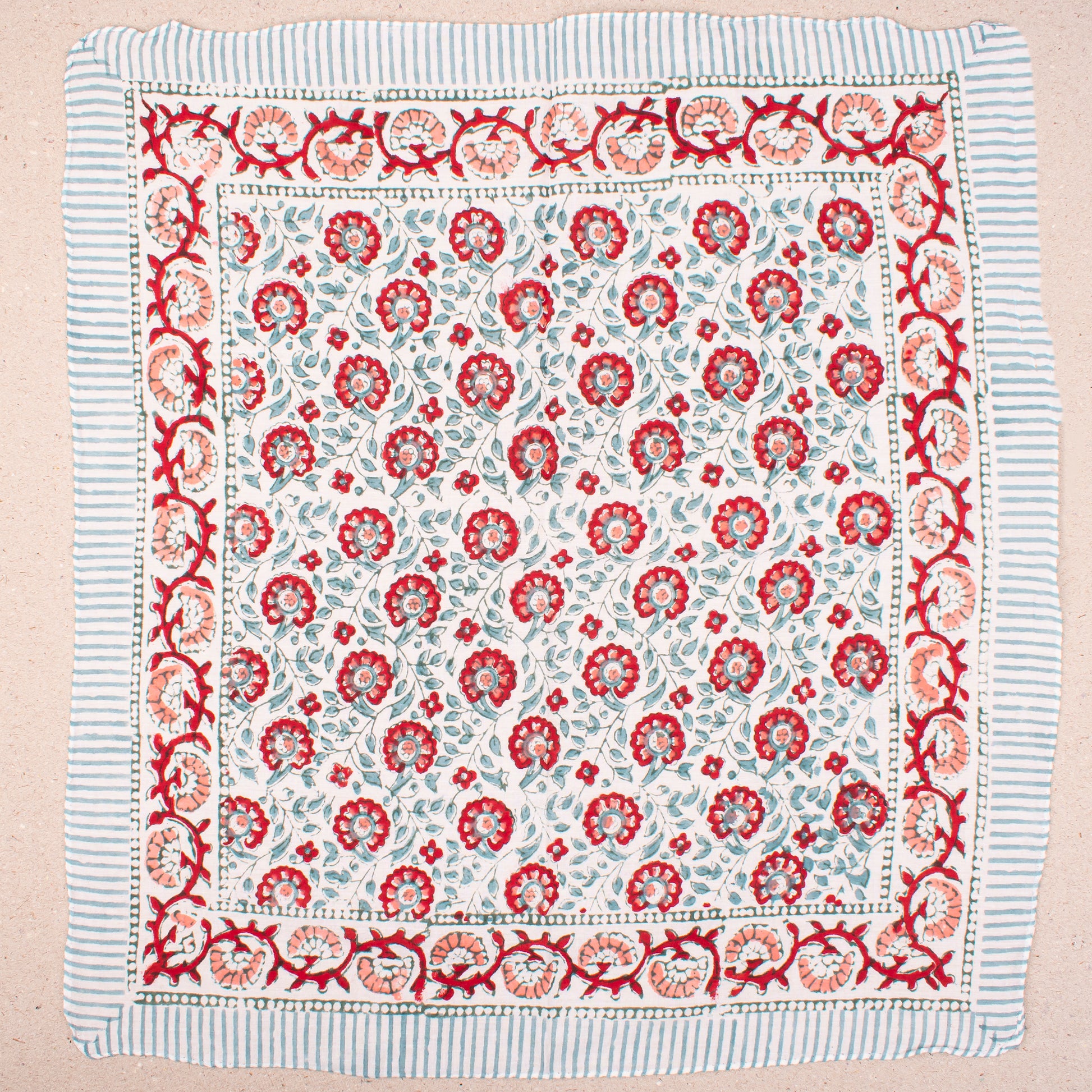 Artistic Boho Cotton Bandana Scarf For Men & Women, Floral Printed Cotton Headwrap For Face &, Neck, Lightweight Headwrap For Gifting