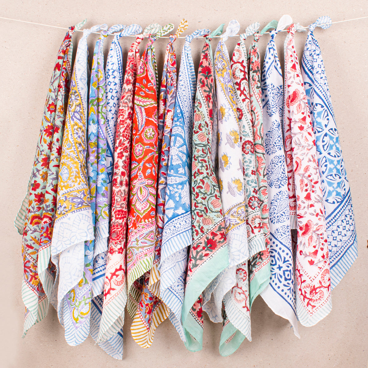 Boho Inspired Cotton Bandana Scarf, Handmade Lightweight Headwrap For Face, Neck Or Hair, Summer Style For Men & Women - 15pcs