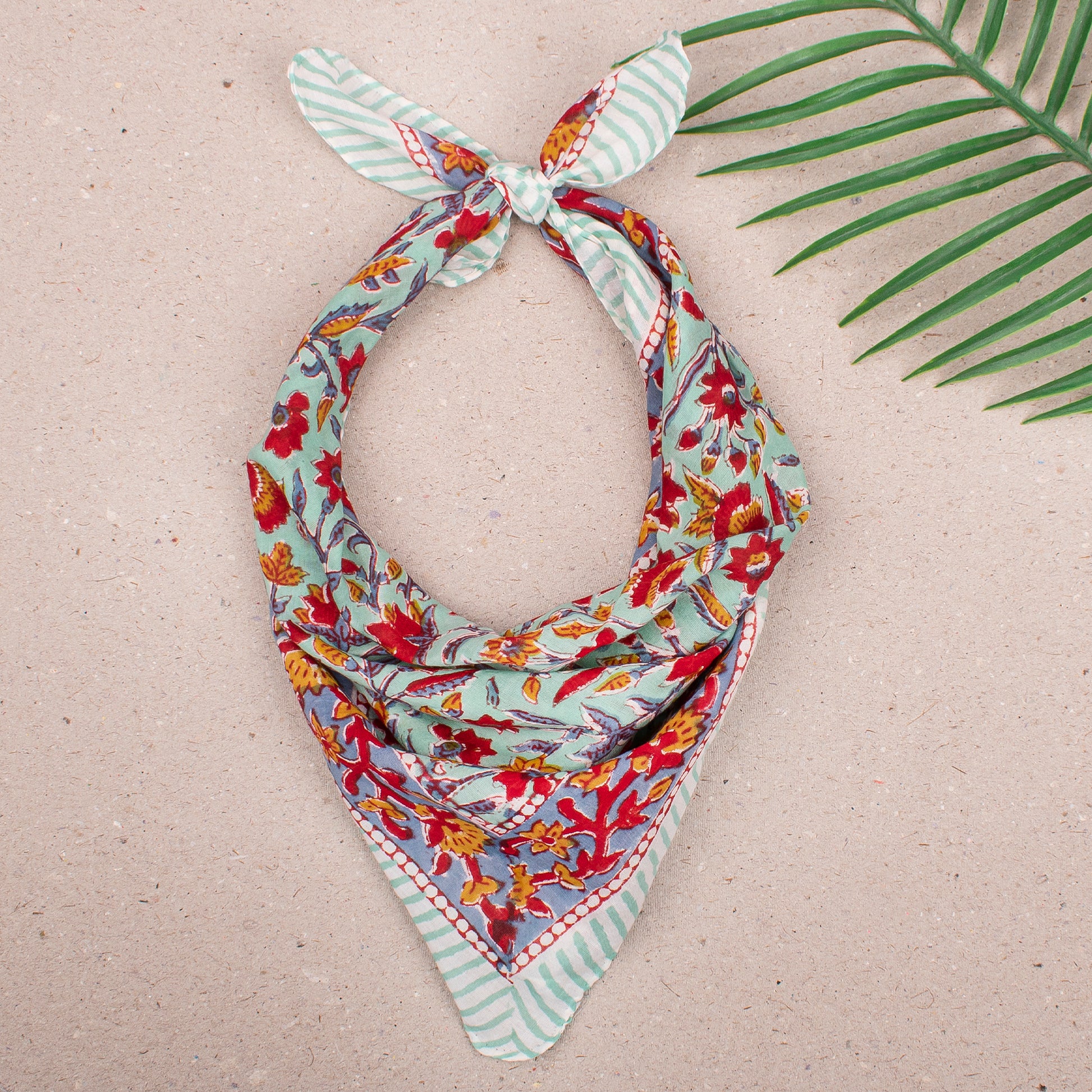 100% Pure Cotton Bandanas for Men & Women, Organic Headband Bandana Wrap for Men, Block Printed Bandana in Bohemian Style