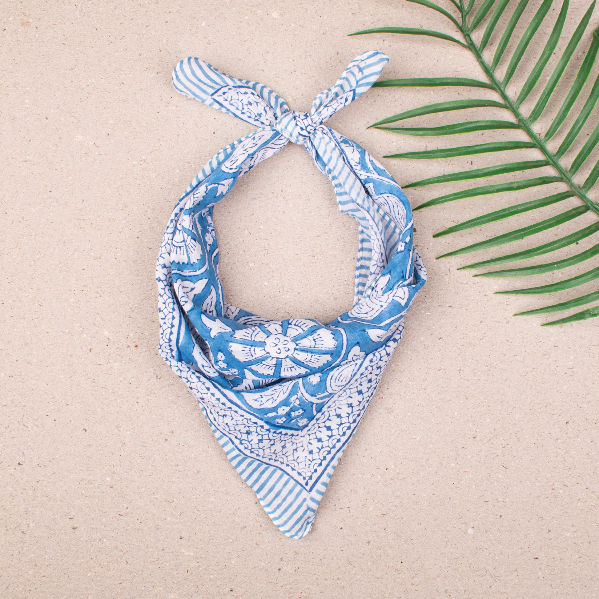 Eco-Friendly Handmade Cotton Bandana Headband Scarf, Reusable Block Print Headband Bandana for Men, Gift For Her