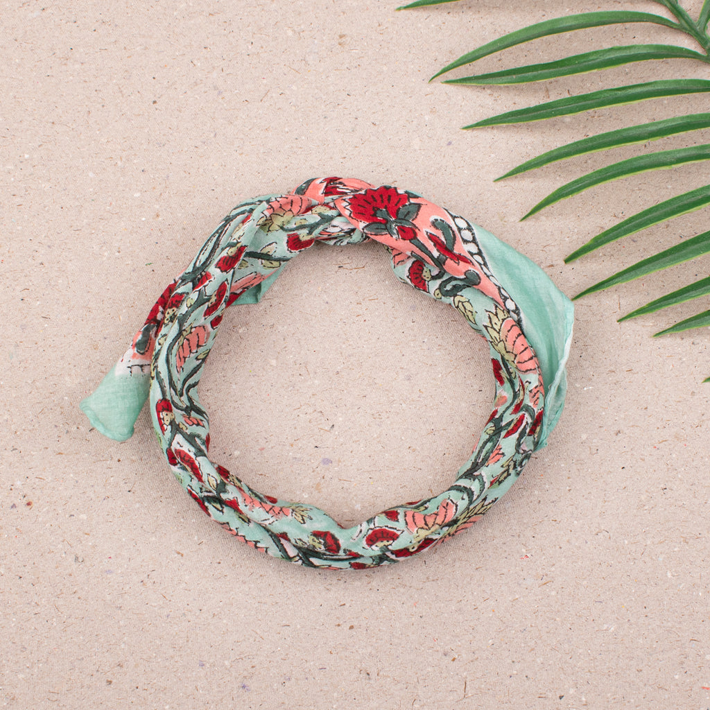 Eco-Friendly & Reusable Handmade Cotton Bandanas for Men & Women, Organic Floral Printed Headband Bandana Scarf, Gift For Her