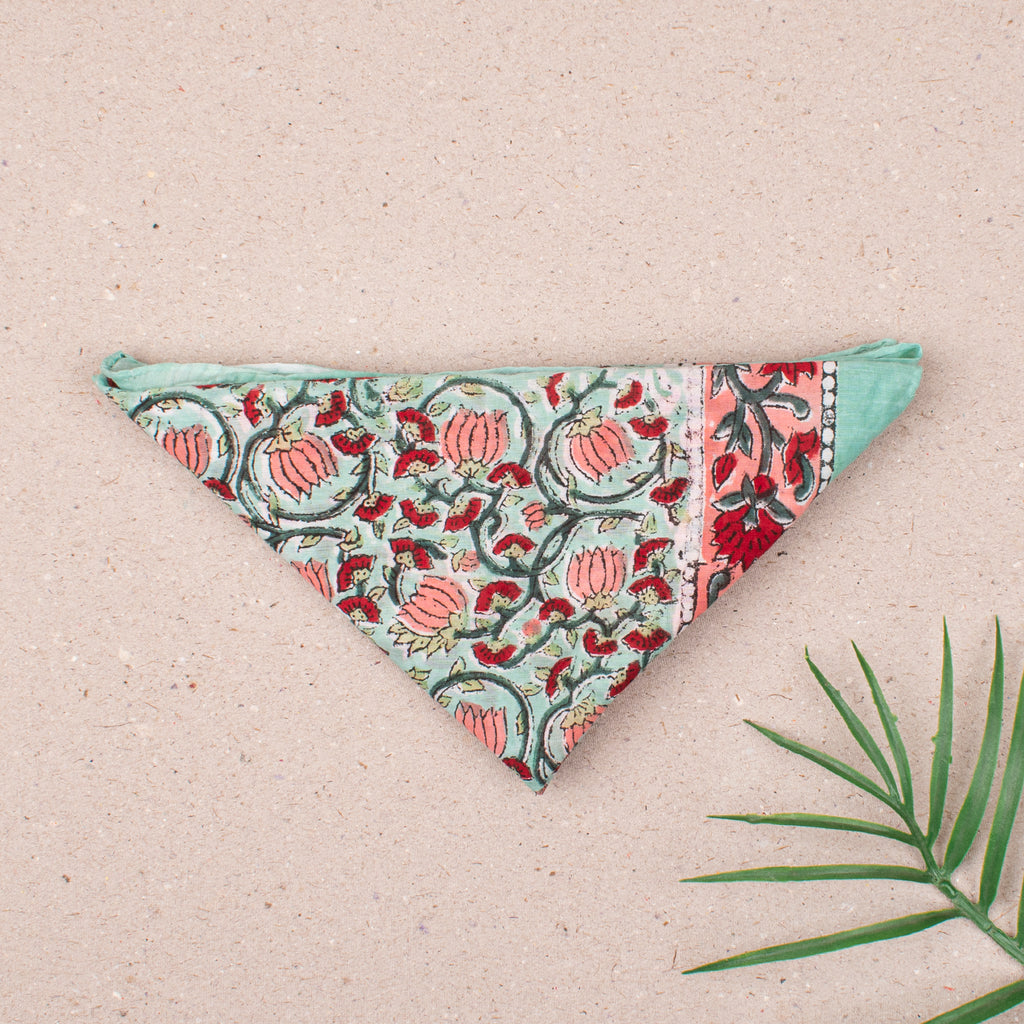 Eco-Friendly & Reusable Handmade Cotton Bandanas for Men & Women, Organic Floral Printed Headband Bandana Scarf, Gift For Her