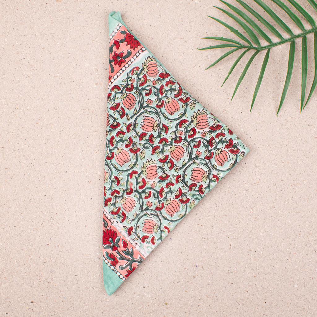 Eco-Friendly & Reusable Handmade Cotton Bandanas for Men & Women, Organic Floral Printed Headband Bandana Scarf, Gift For Her