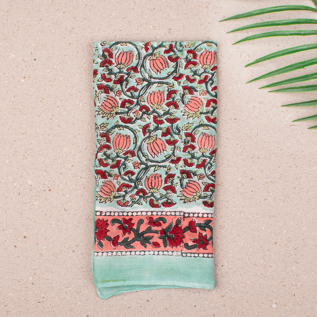 Eco-Friendly & Reusable Handmade Cotton Bandanas for Men & Women, Organic Floral Printed Headband Bandana Scarf, Gift For Her