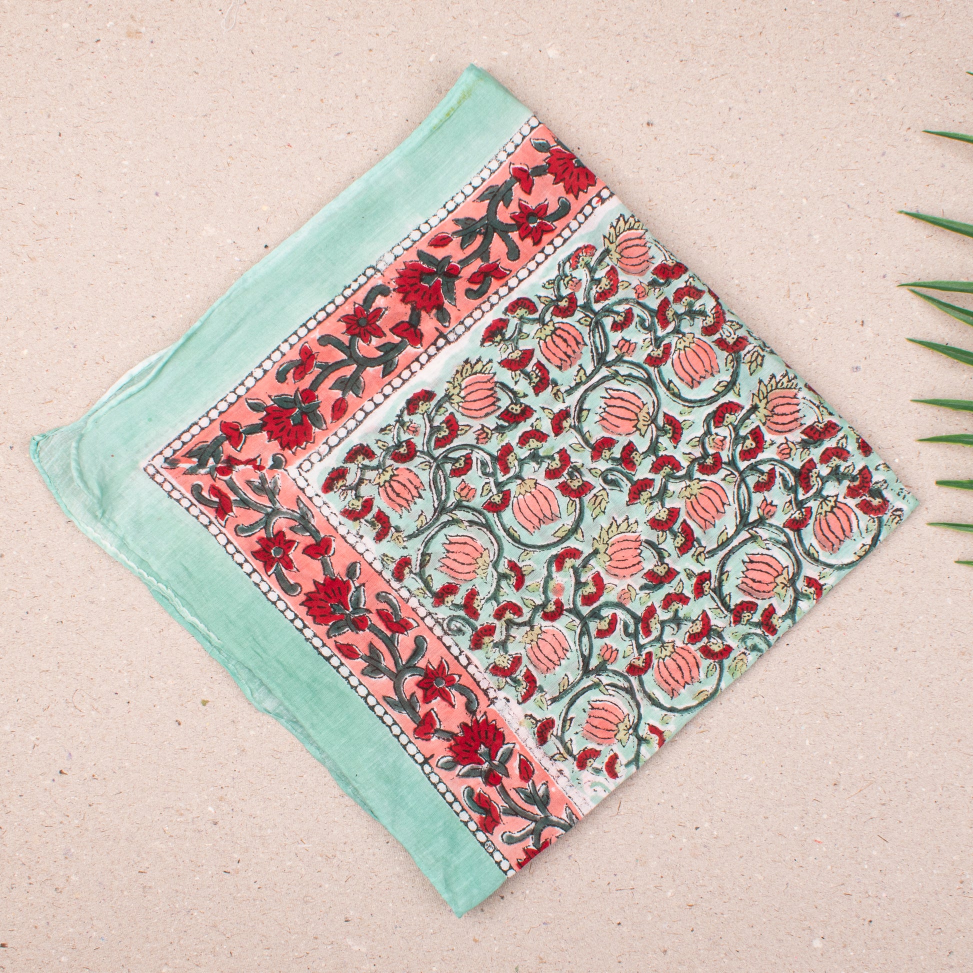 Eco-Friendly & Reusable Handmade Cotton Bandanas for Men & Women, Organic Floral Printed Headband Bandana Scarf, Gift For Her