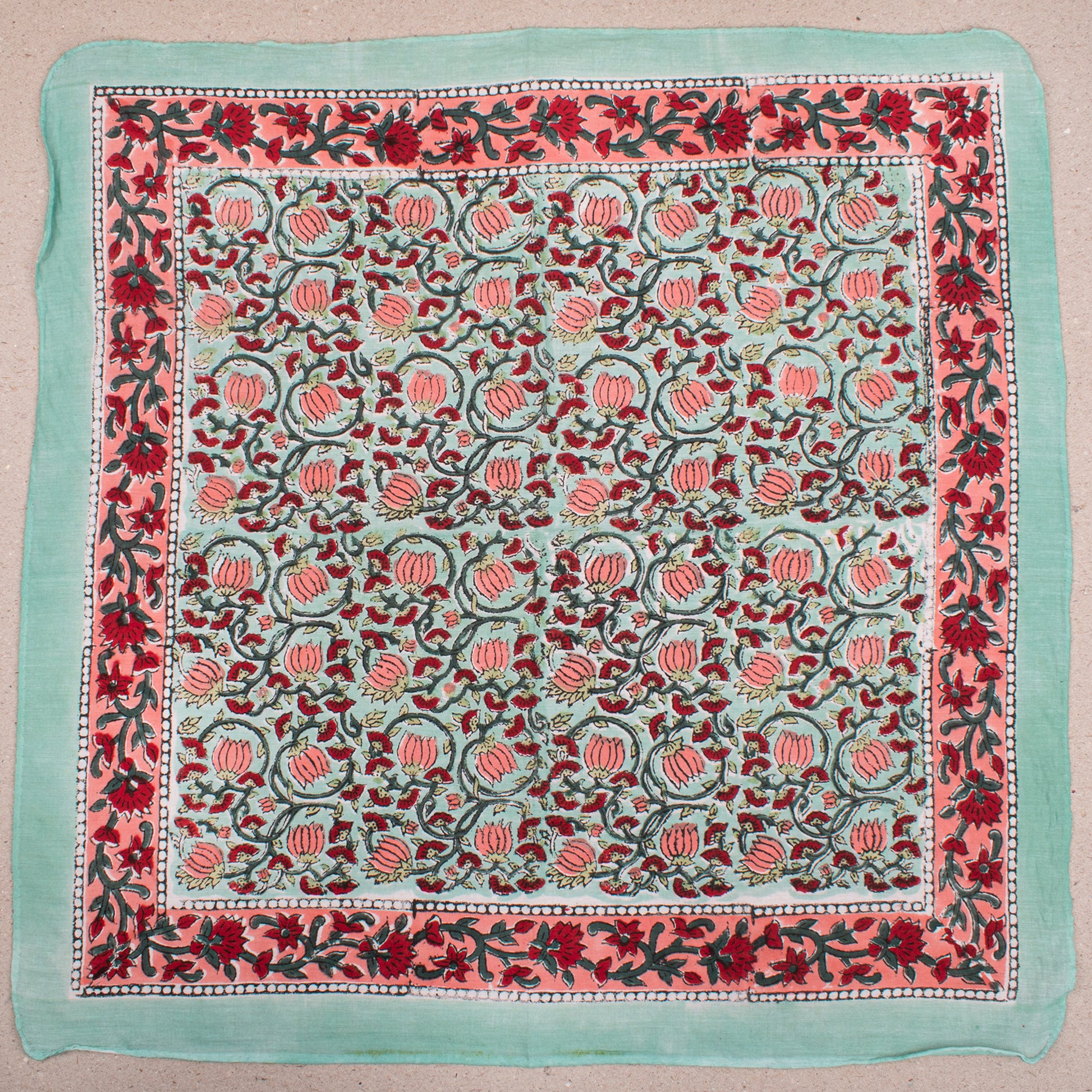 Eco-Friendly & Reusable Handmade Cotton Bandanas for Men & Women, Organic Floral Printed Headband Bandana Scarf, Gift For Her