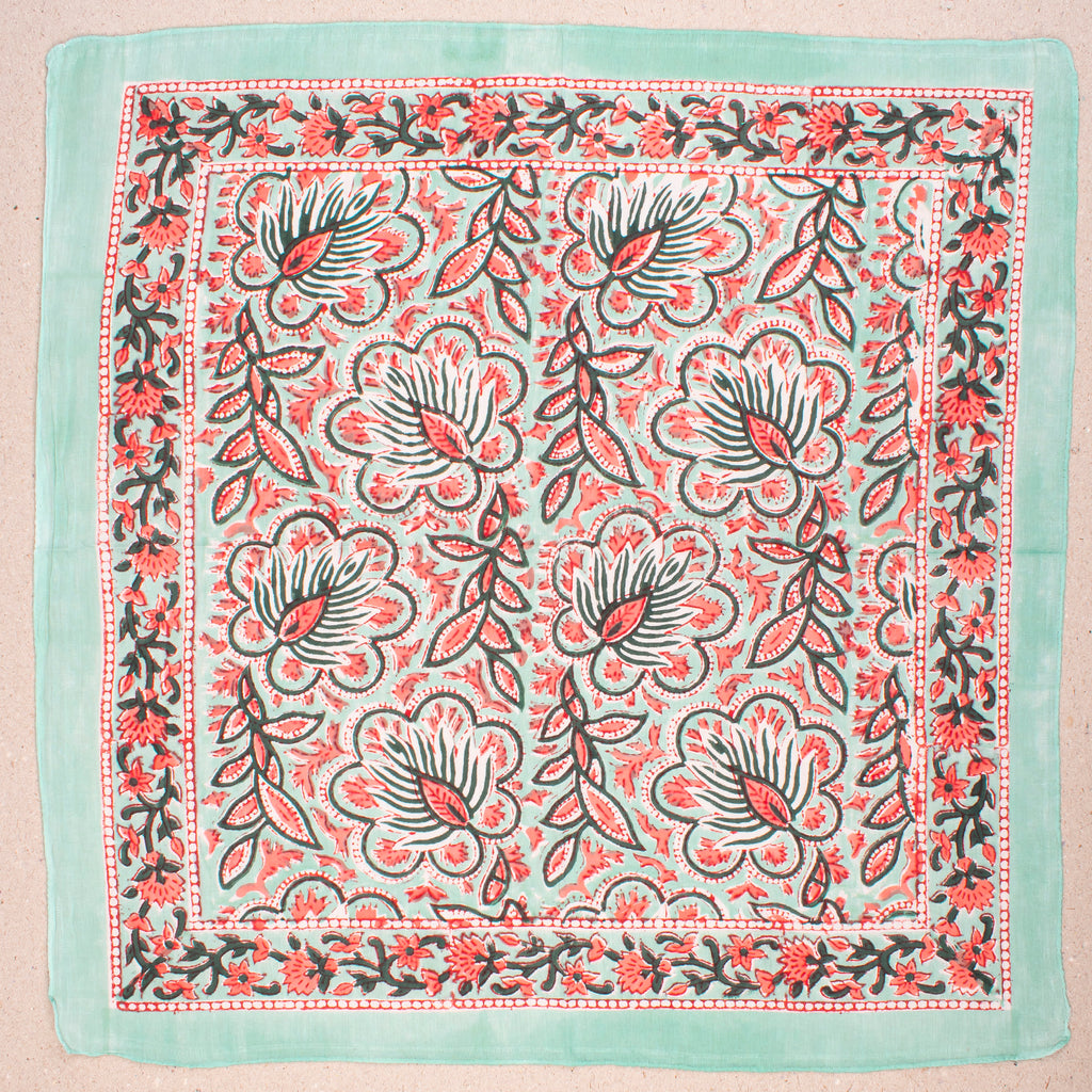 Eco-Friendly Hand Block Printed Cotton Bandanas for Men & Women, Reusable Headwrap For Him Or Her, Stylish Headband Bandana