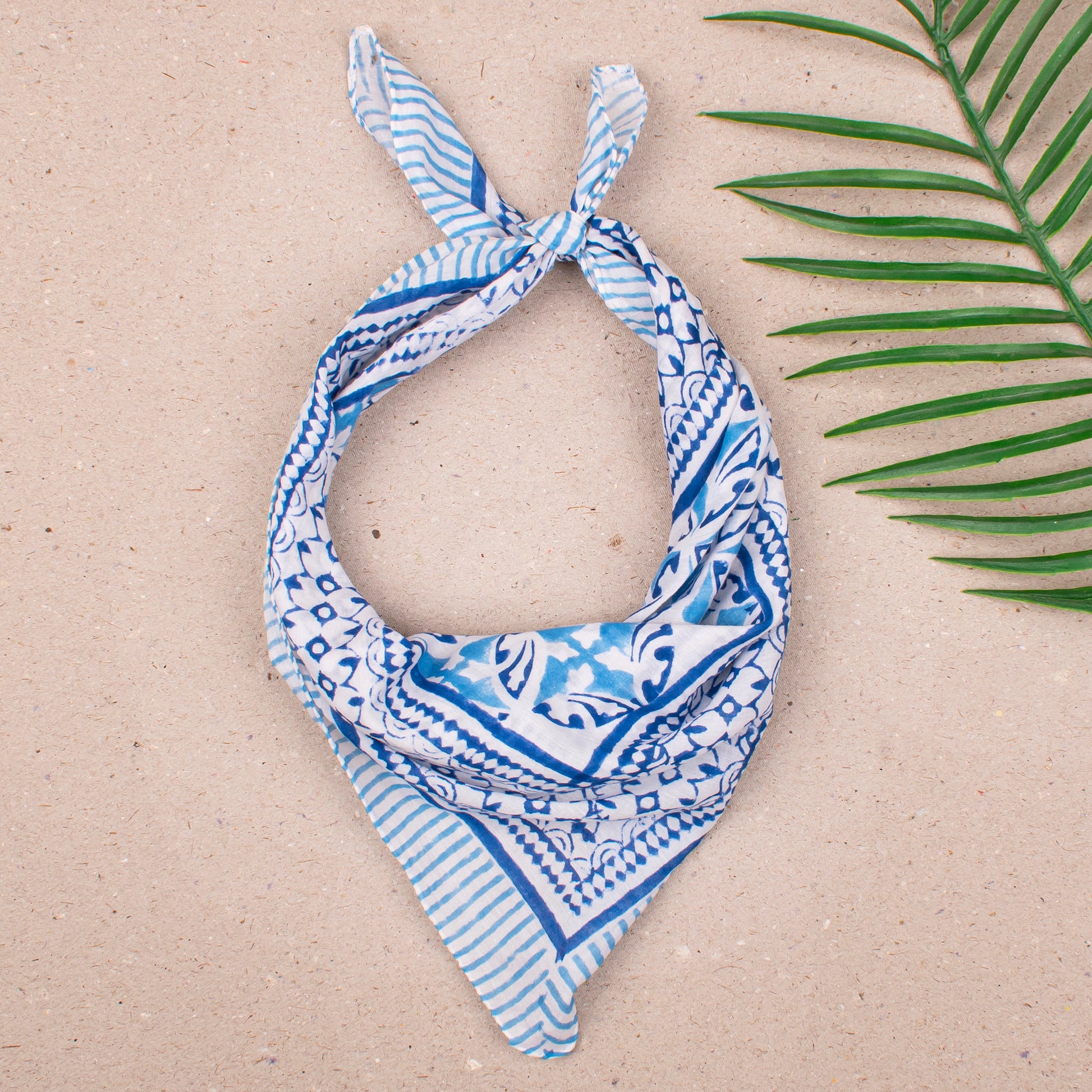 Handmade Summer Cotton Bandana Scarf, Lightweight Cotton Headwrap For Men & Women, Boho Floral Printed Reusable Accessory