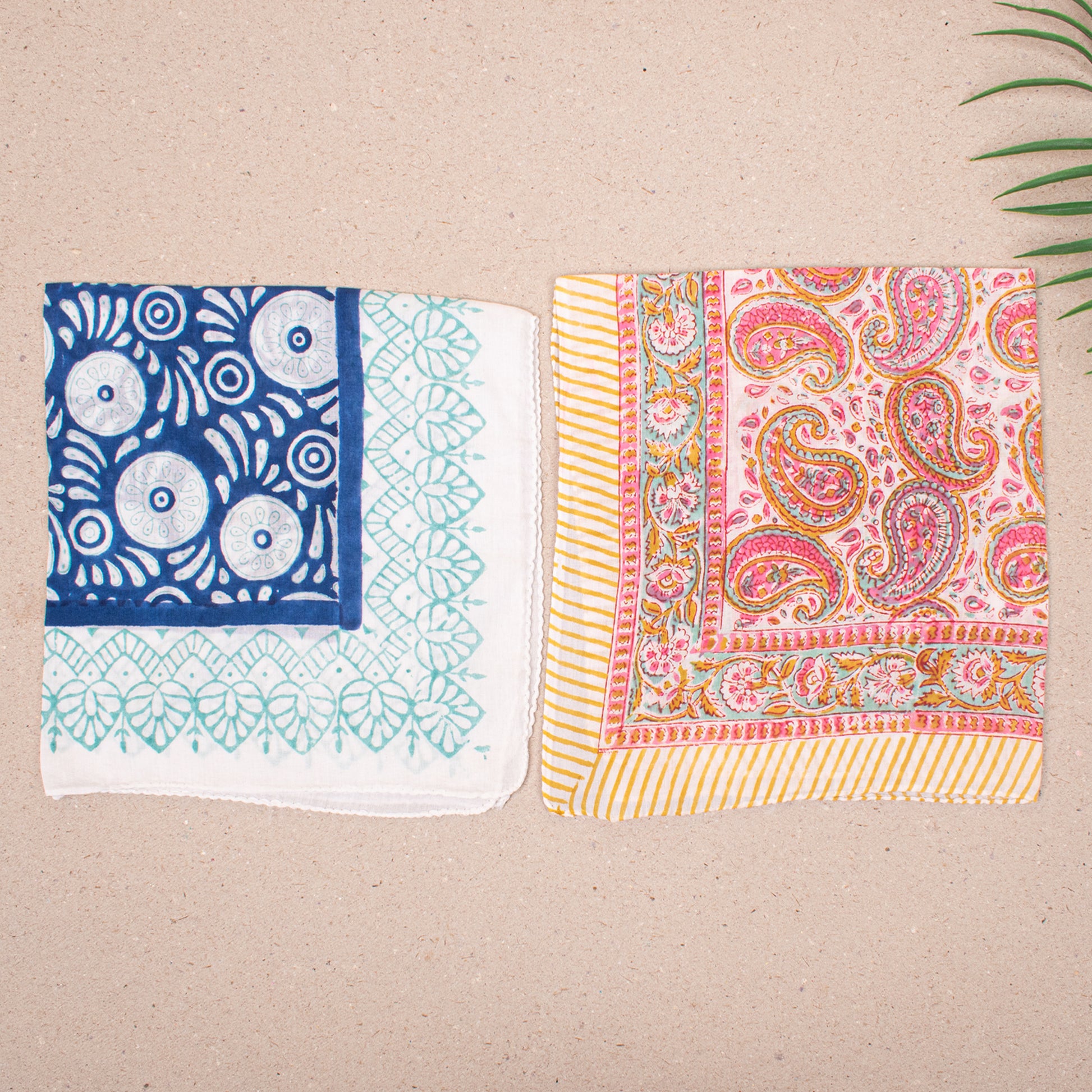 Set of 10 - Paisley & Floral Organic Cotton Bandanas, Handmade Scarf Everyday Accessory, Boho Hair Or Neck Wrap, Sustainable Fashion Gift Accessory