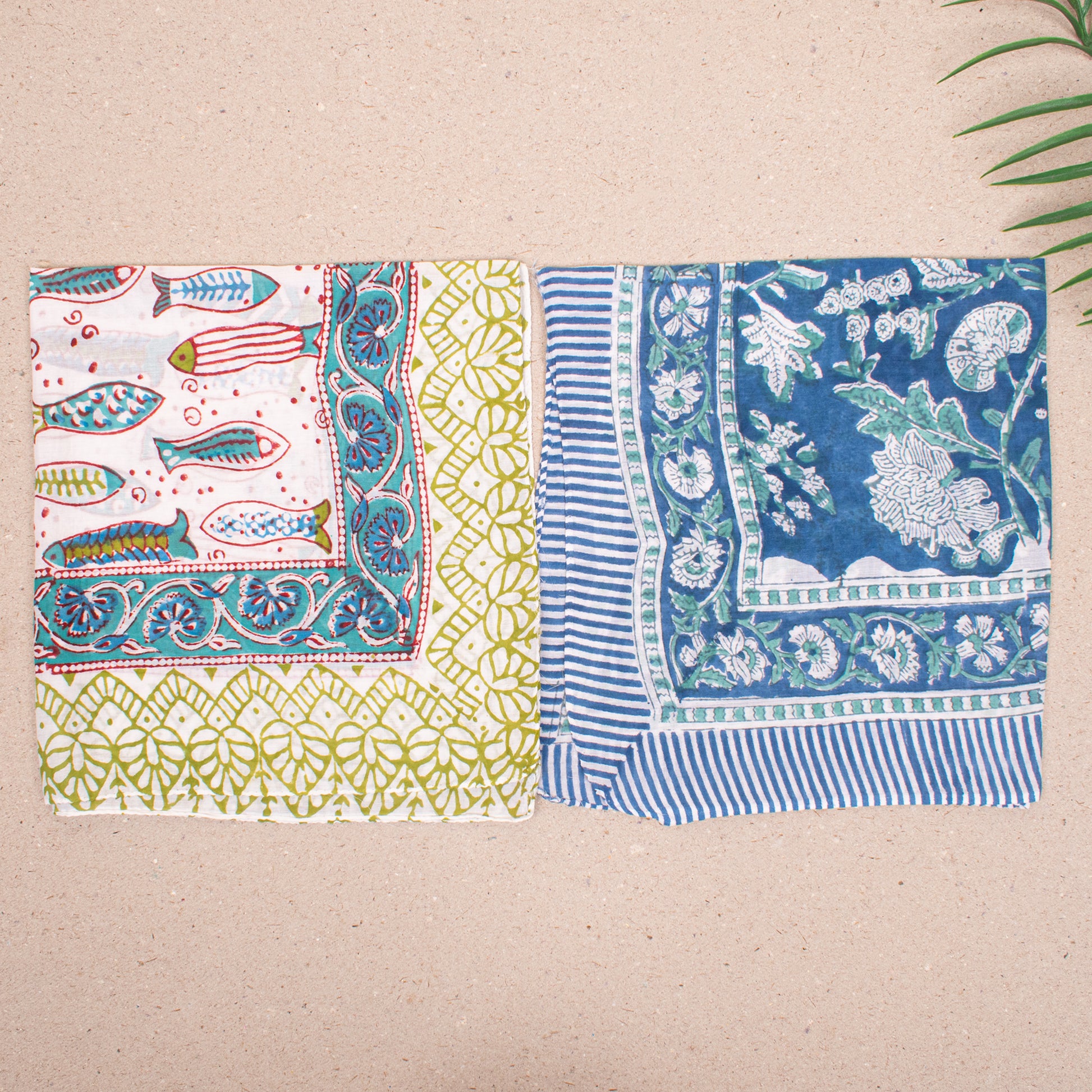 Set of 10 - Cotton Bandana, Hand Block Printed Paisley Scarf, Hair Or Neck Wrap, Boho Sustainable Accessory, Eco-Friendly Fashion Gift