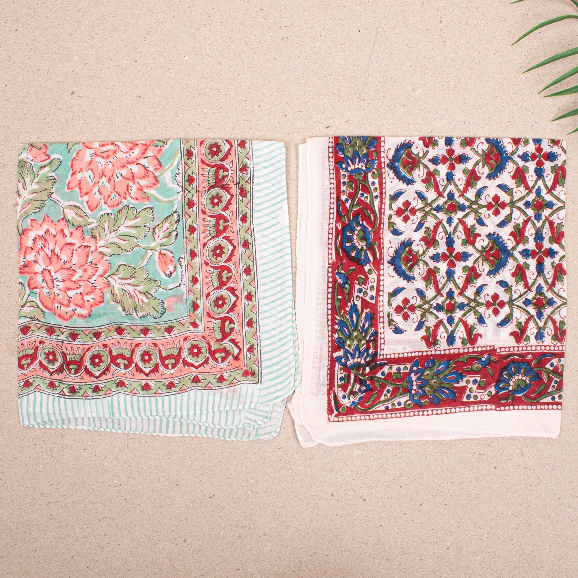 Set of 10 - Cotton Bandana, Hand Block Printed Paisley Scarf, Hair Or Neck Wrap, Boho Sustainable Accessory, Eco-Friendly Fashion Gift