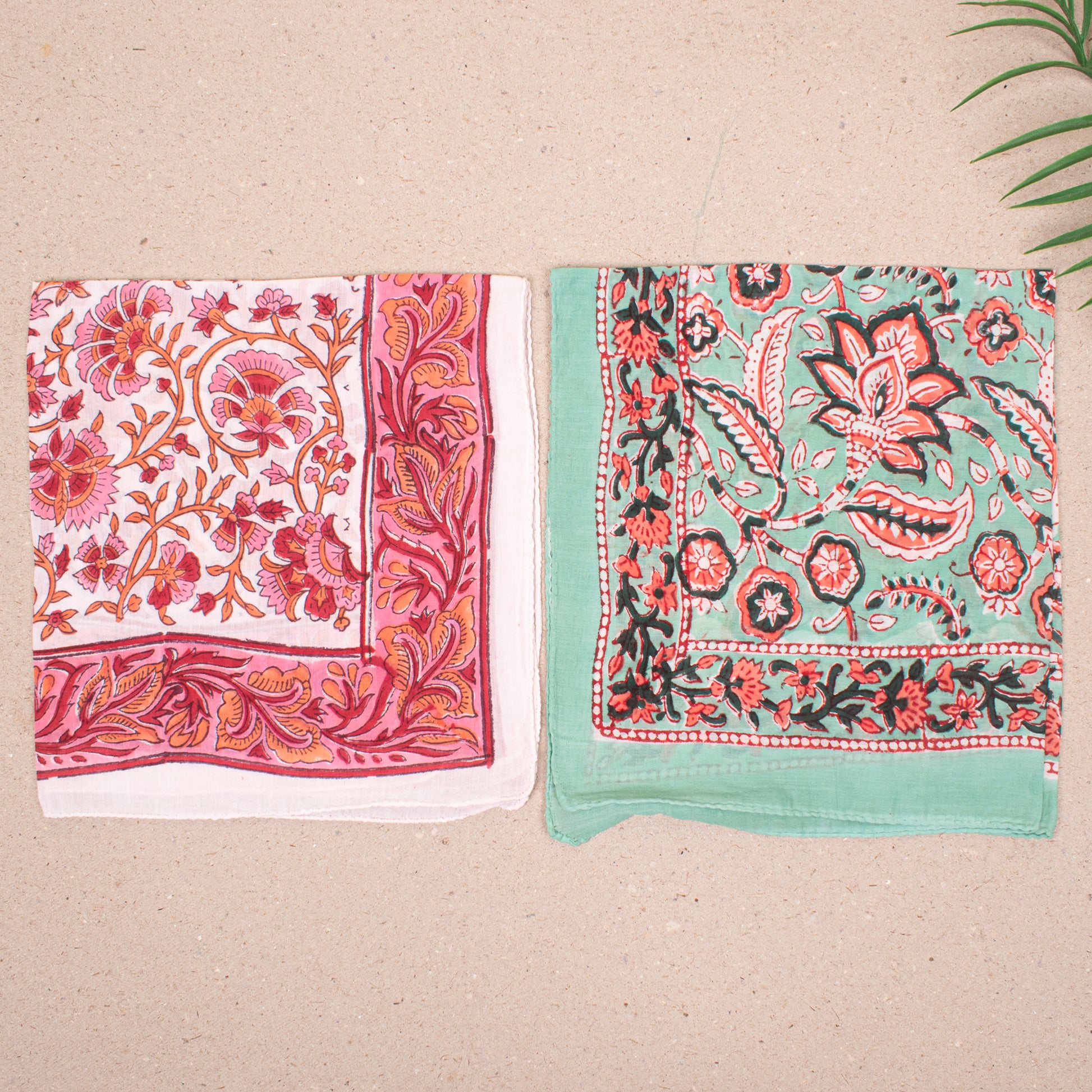 Set of 10 - Cotton Bandana, Hand Block Printed Paisley Scarf, Hair Or Neck Wrap, Boho Sustainable Accessory, Eco-Friendly Fashion Gift