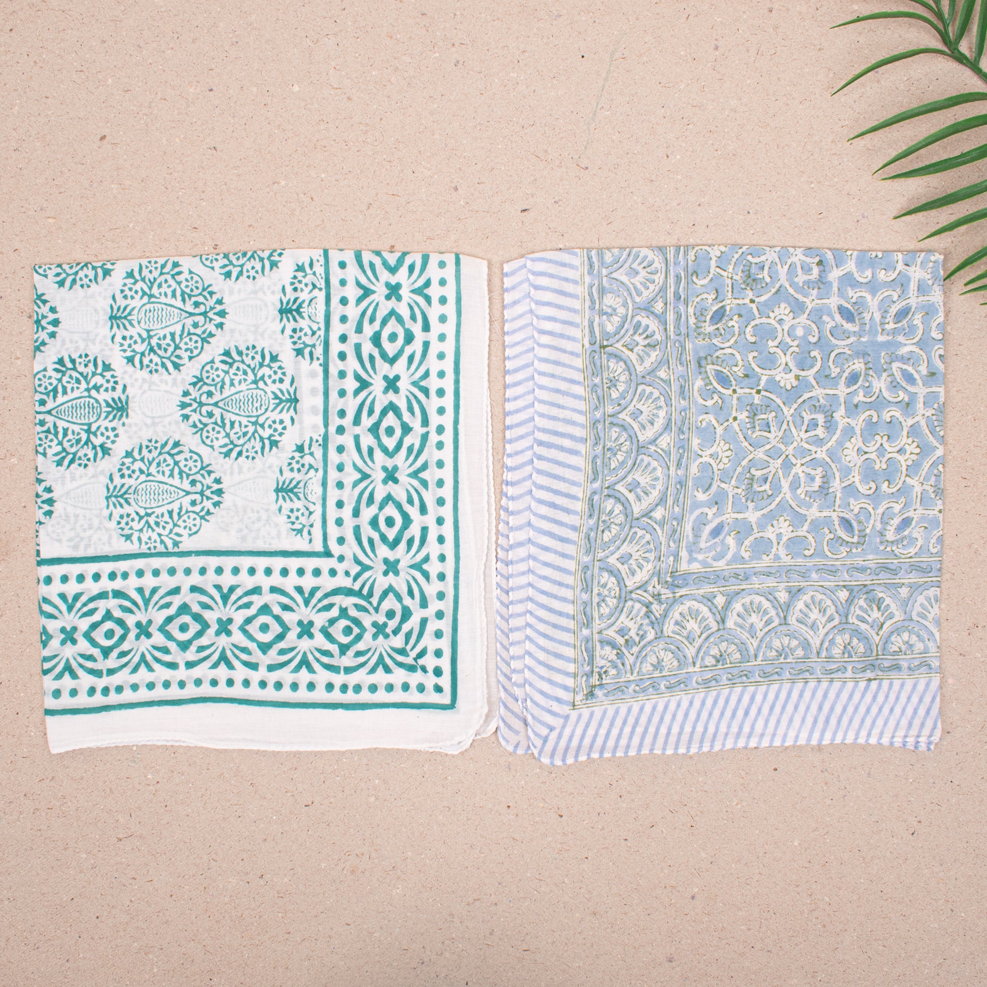 Set of 10 - Cotton Bandana, Hand Block Printed Paisley Scarf, Hair Or Neck Wrap, Boho Sustainable Accessory, Eco-Friendly Fashion Gift