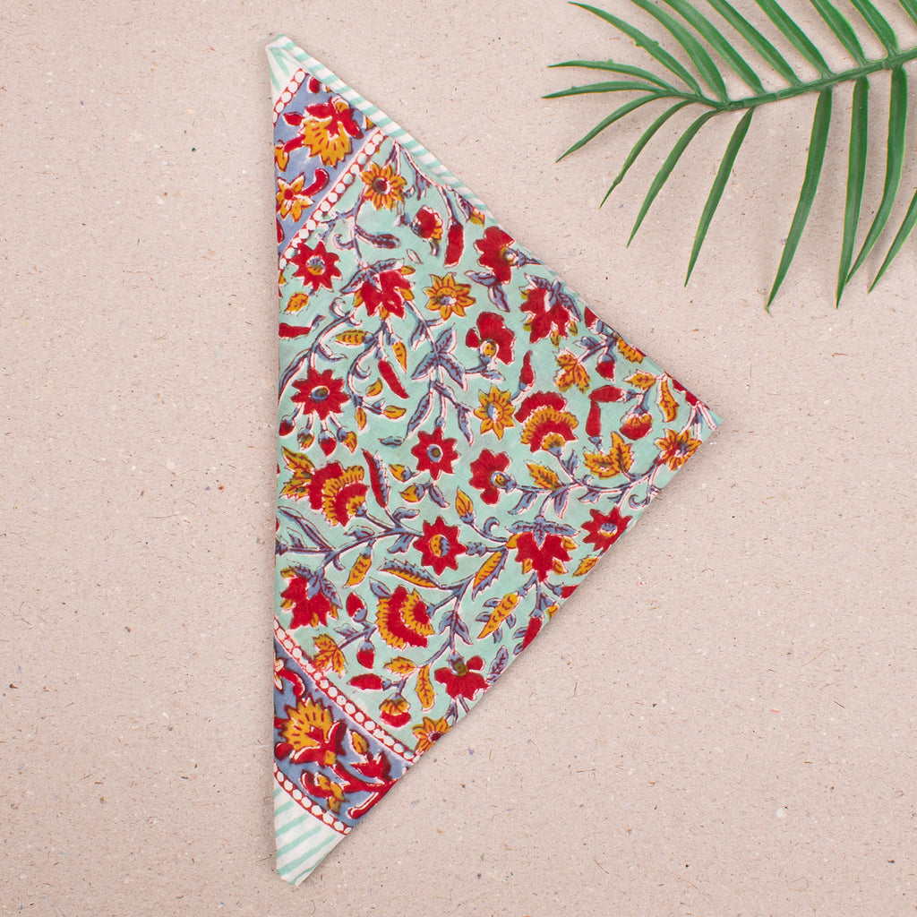 100% Pure Cotton Bandanas for Men & Women, Organic Headband Bandana Wrap for Men, Block Printed Bandana in Bohemian Style