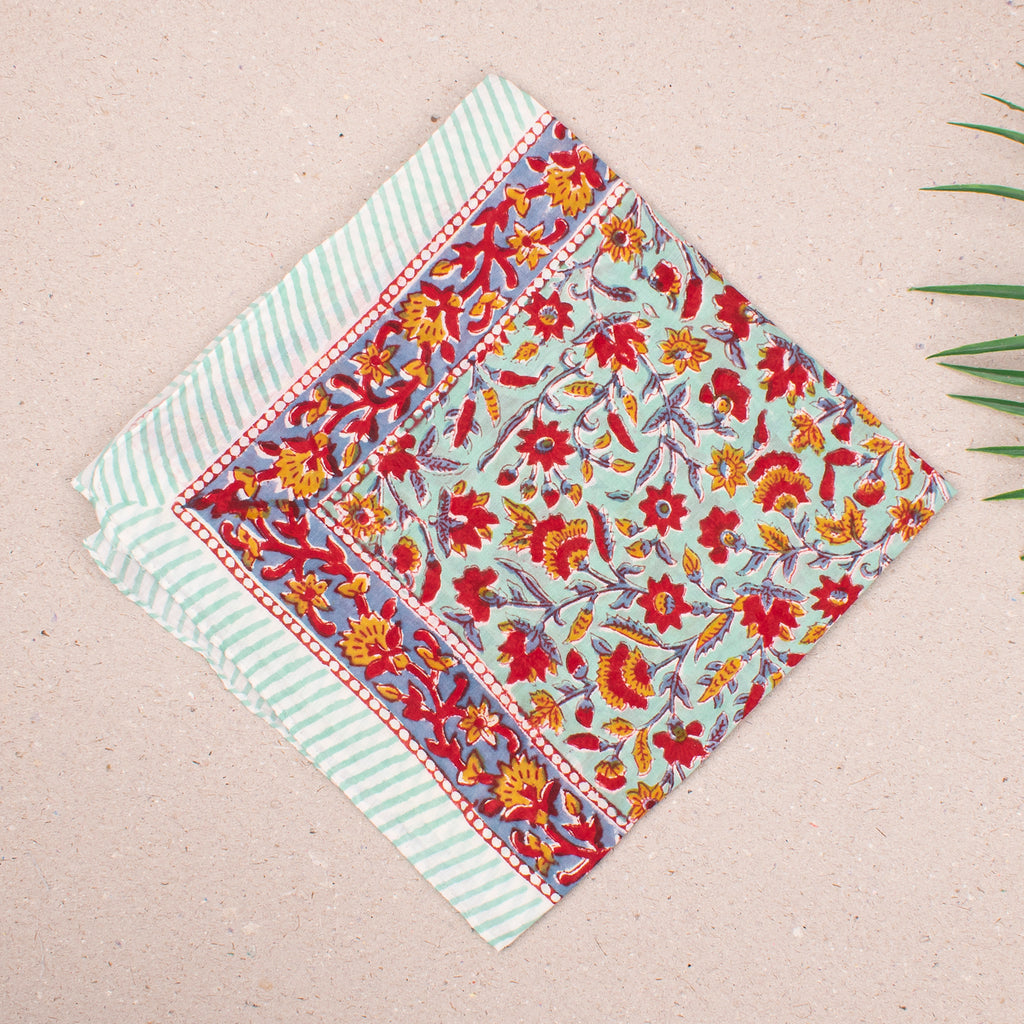 100% Pure Cotton Bandanas for Men & Women, Organic Headband Bandana Wrap for Men, Block Printed Bandana in Bohemian Style