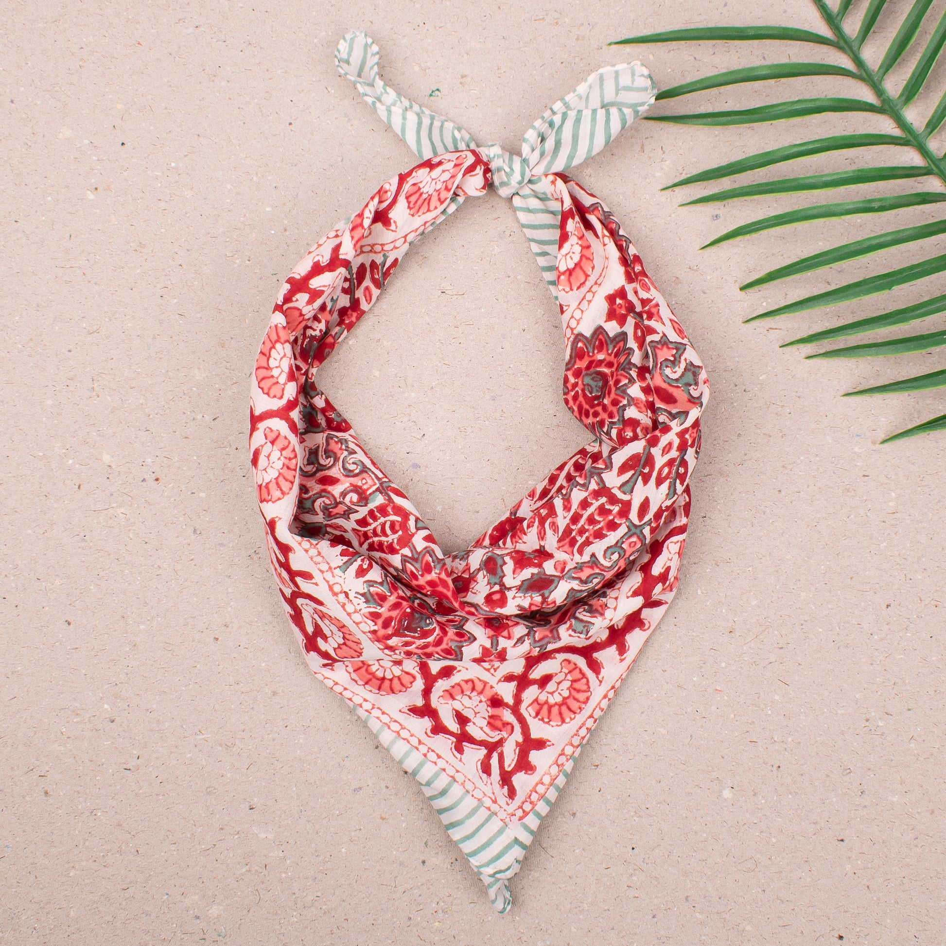 Handmade Printed Cotton Bandanas With Floral Prints, Lightweight Headband For Neck Or Face, Bohemian Fashion For Her, Summer Wrap Gift