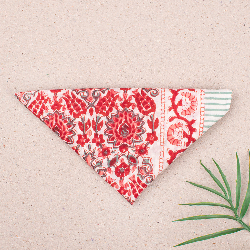 Handmade Printed Cotton Bandanas With Floral Prints, Lightweight Headband For Neck Or Face, Bohemian Fashion For Her, Summer Wrap Gift